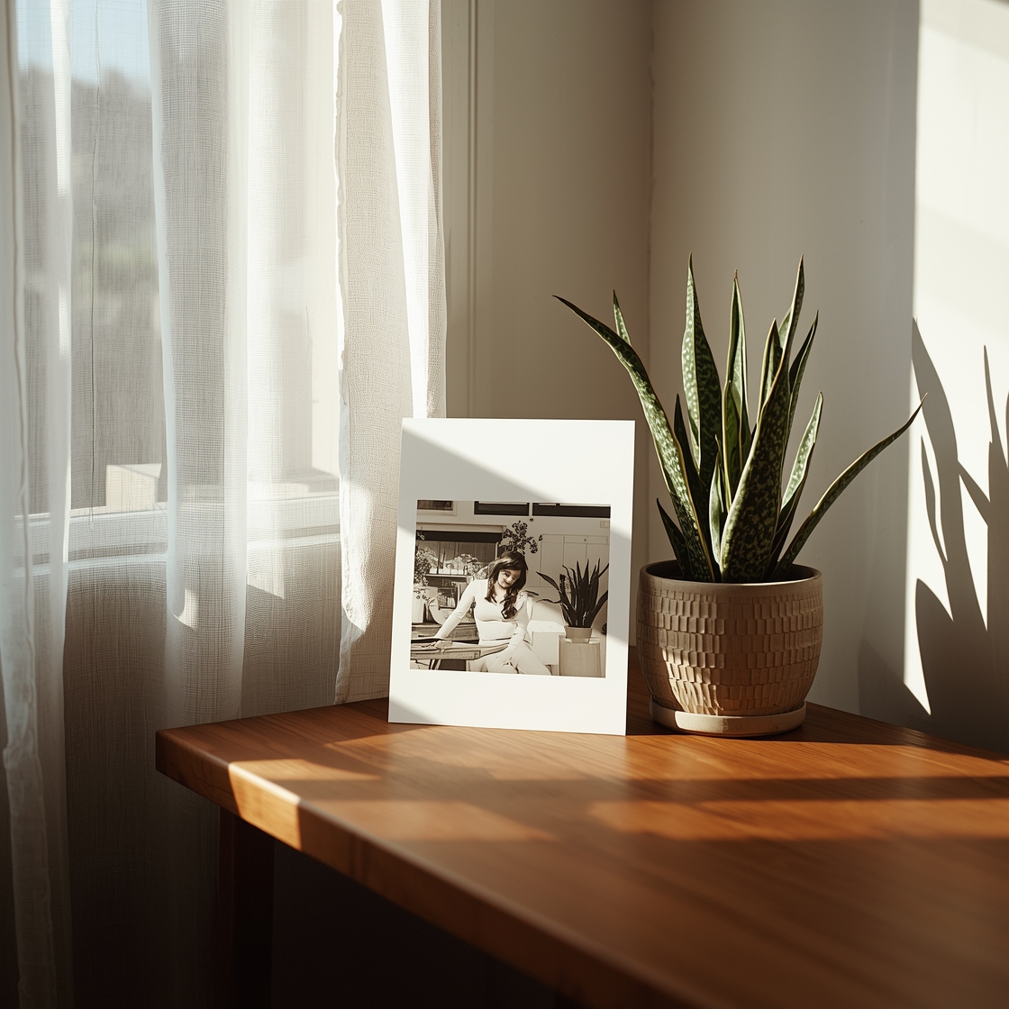 Split-screen comparison chart on a wooden desk