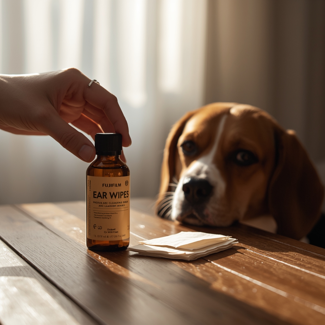 Gentle dog ear cleaning wipes for sensitive ears and odor control